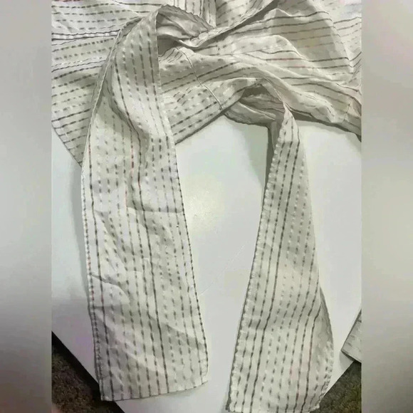 Vintage Striped Button-Up  Blouse with Waist Tie - Picture 9 of 9